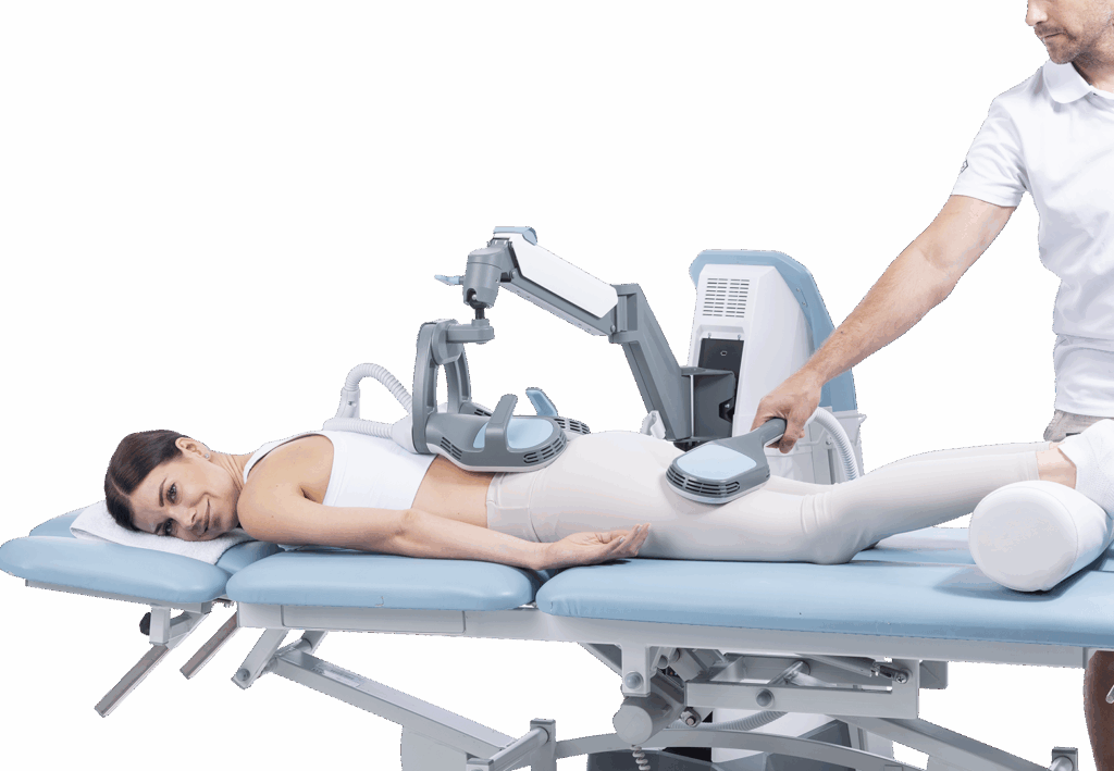 Therapeutin behandelt eine Patientin mit zwei Applikatoren des SIS DUO